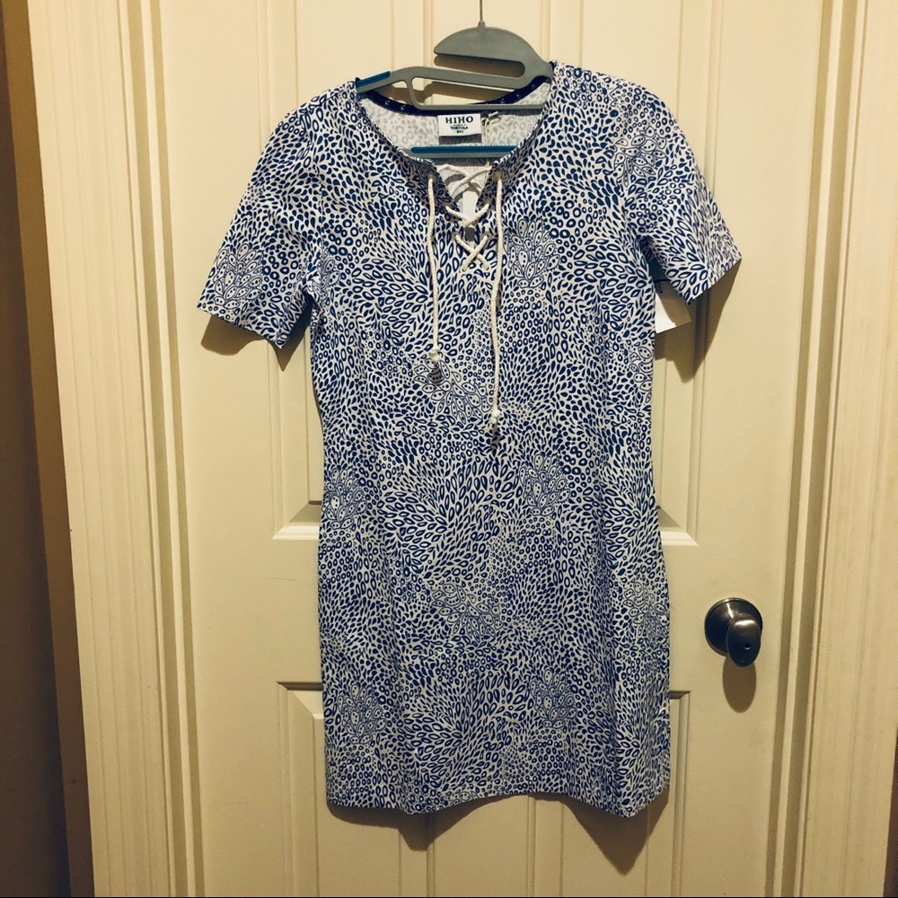 NWT HiHO Sandy Cay Dress Paradise Print Baja Blue - Picture 6 of 8